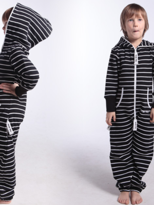 Полосатый комбинезон белый+черный K1605 1