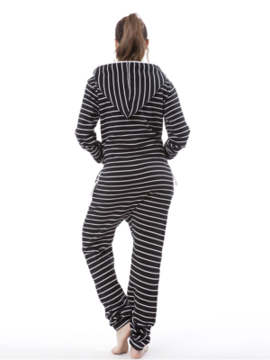 Полосатый комбинезон белый+черный W1605 3