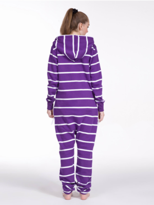 Полосатый комбинезон белый+фиолетовый W1606 2