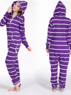 Полосатый комбинезон белый+фиолетовый W1606 3