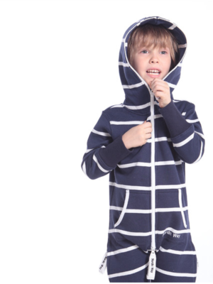 Полосатый комбинезон белый+темно-иний, токая белая K1608 2