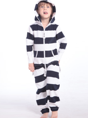 Полосатый комбинезон белый+темно-синий K1601 1