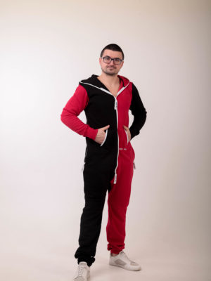 Jumpsuit Joker red + black