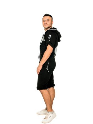 Llama short black Jumpsuit