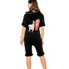 Llama short black Jumpsuit